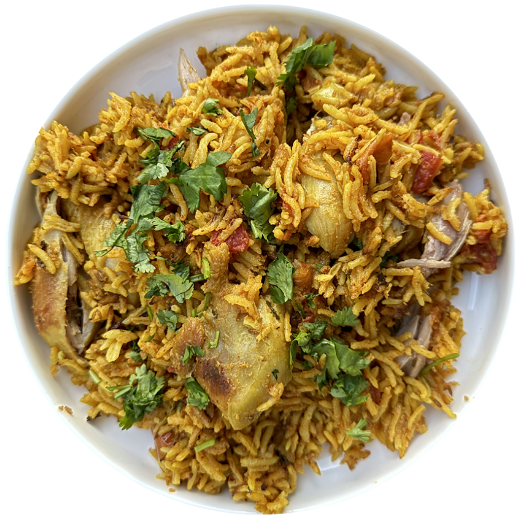 Chicken Biryani prepared meal from Channi's Kitchen