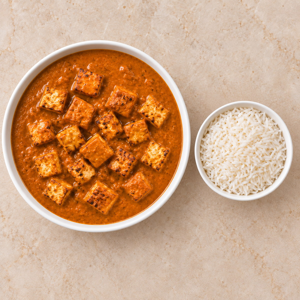 Paneer Tikka and Basmati Rice