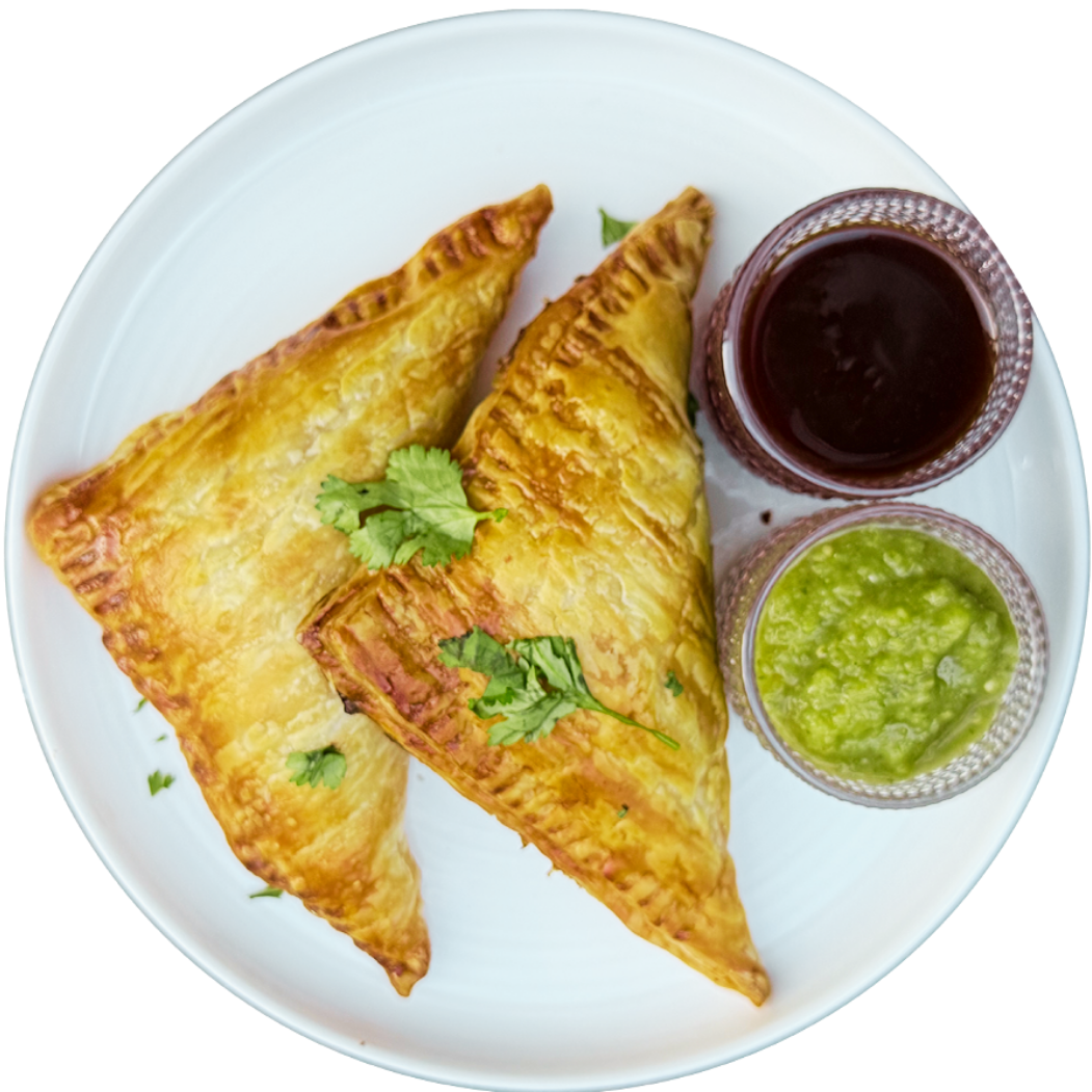 Samosa Puff Pastries prepared meal from Channi's Kitchen