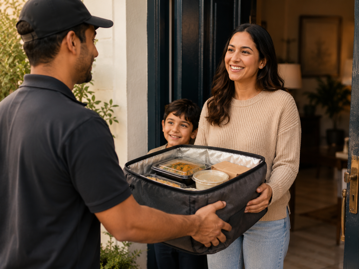 Channis Kitchen Prepared Meal being delivered to family